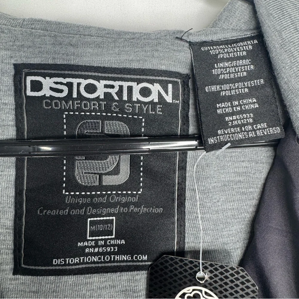 NWT Distortion Kids Medium (10/12) Water Resistant Raincoat - Black Grey Lining‎